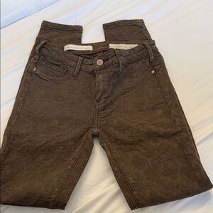 Brown Textured Jeans